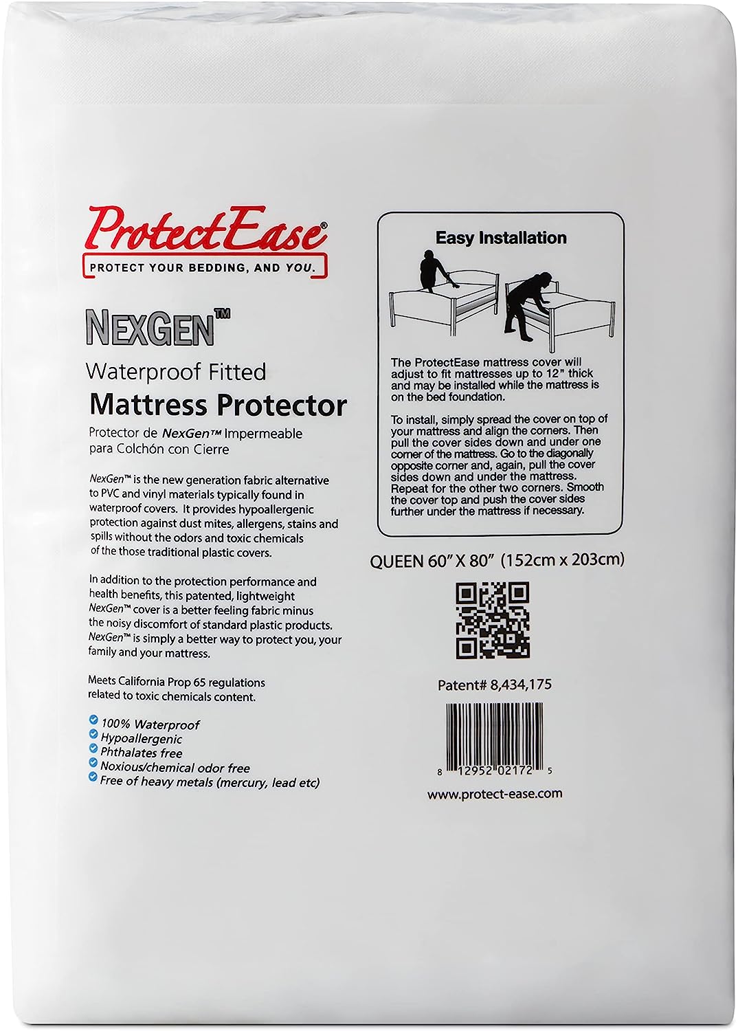 ProtectEase® NEXGEN™ Waterproof Fitted Mattress Protector