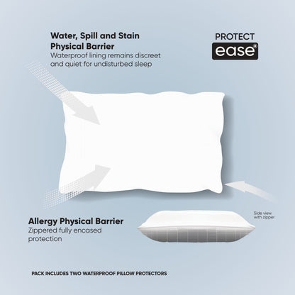 Premium Waterproof Pillow Protector - 2 Pack